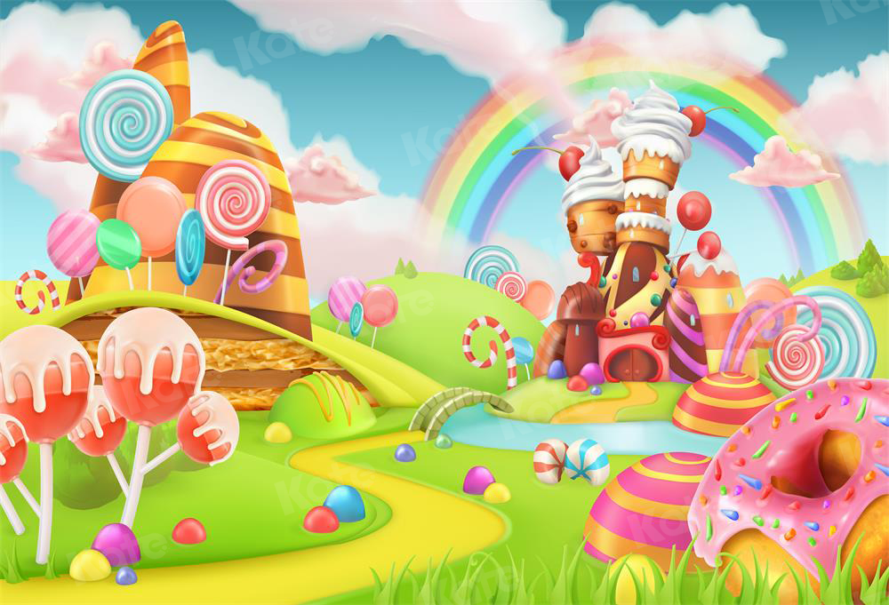 Kate Candy Animation World Backdrop Cake Smash for Children Photography - Kate Backdrop AU
