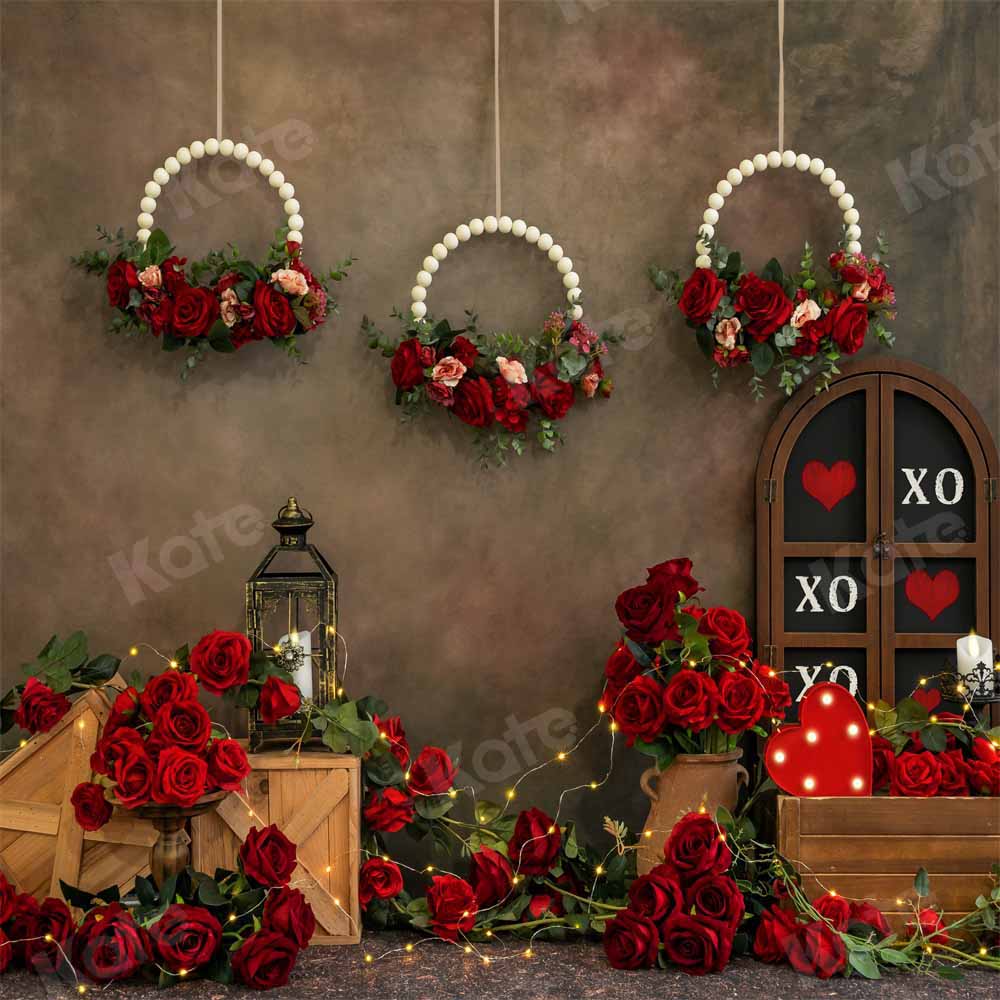 Kate Valentine's Day Backdrop Vintage Rose Designed by Emetselch - Kate Backdrop AU