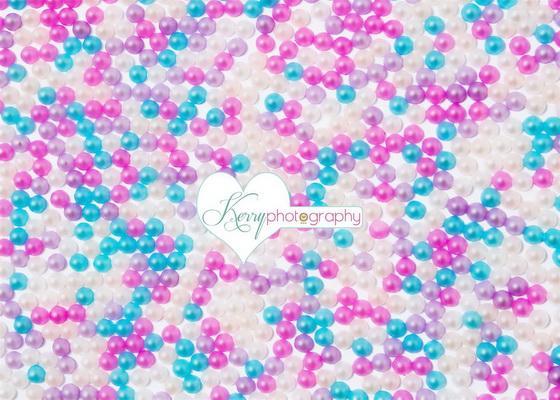 Kate Candy Sweets Ball Wall Pink Lilac and Blue Backdrop Designed by Kerry Anderson