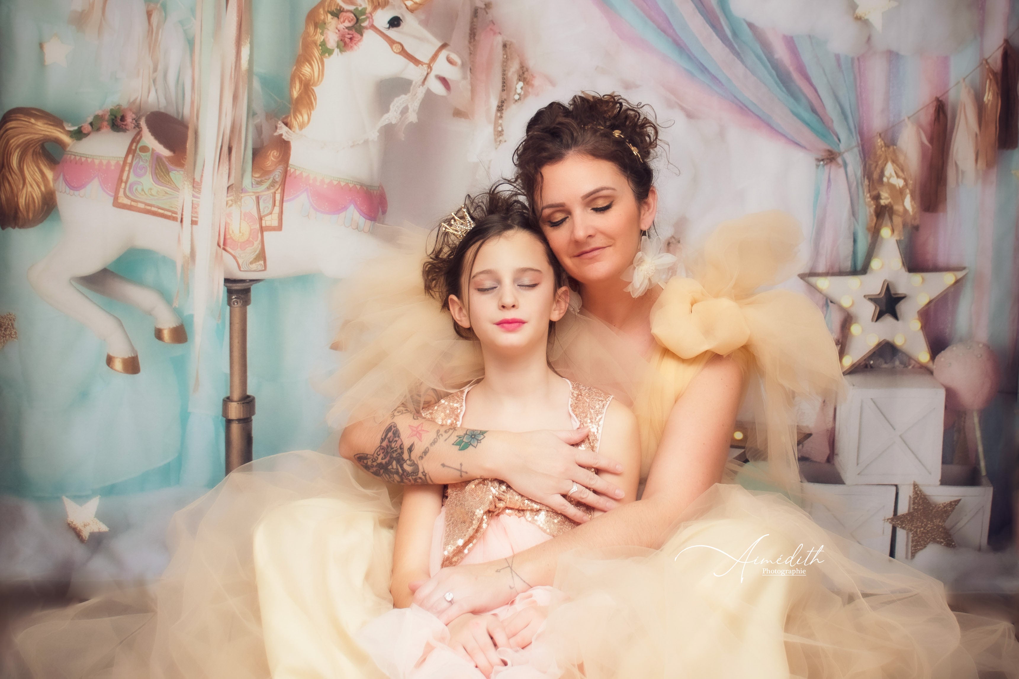 Kate Unicorn Carousel Backdrop Dreams Designed by Mandy Ringe Photography - Kate Backdrop AU