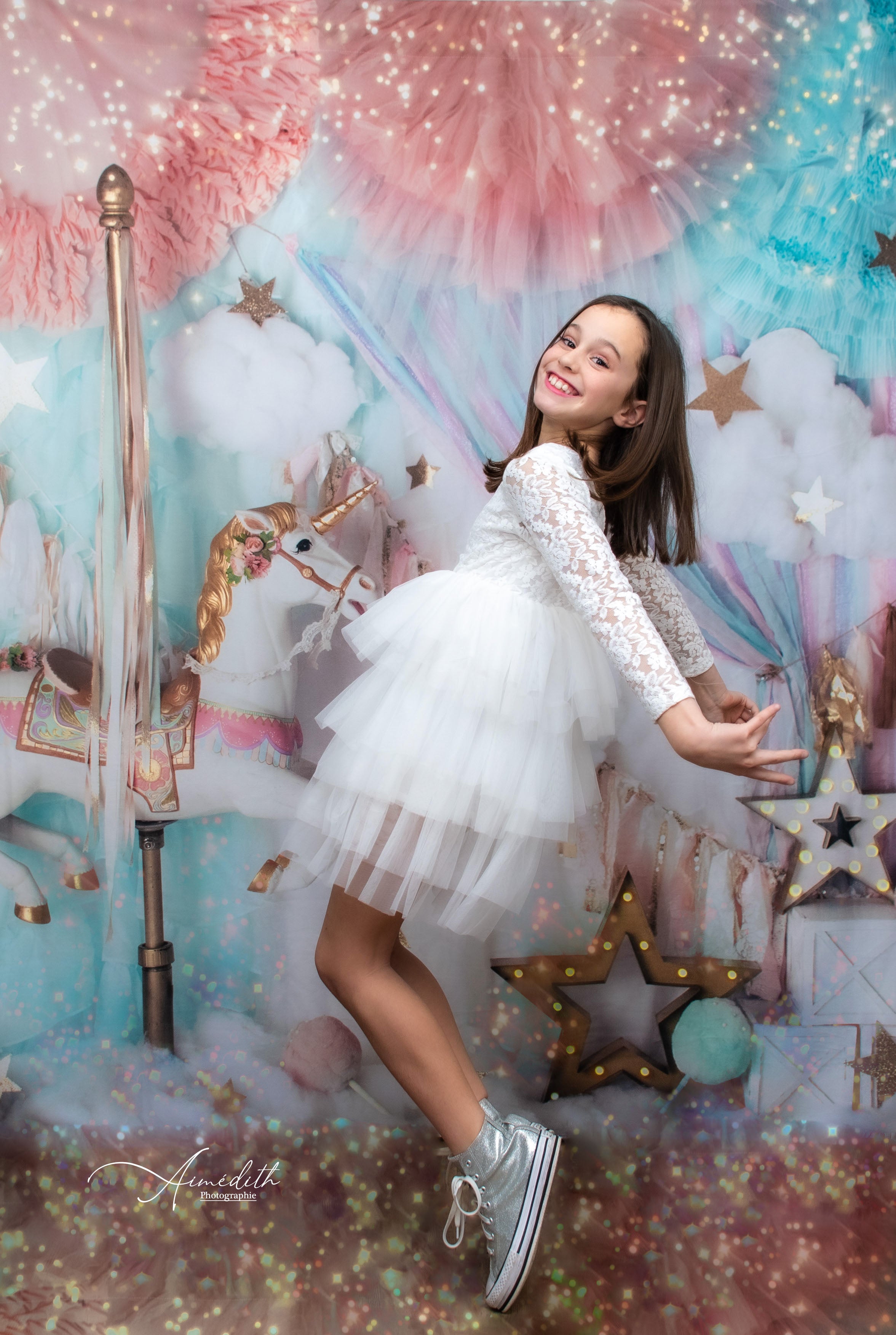 Kate Unicorn Carousel Backdrop Dreams Designed by Mandy Ringe Photography - Kate Backdrop AU