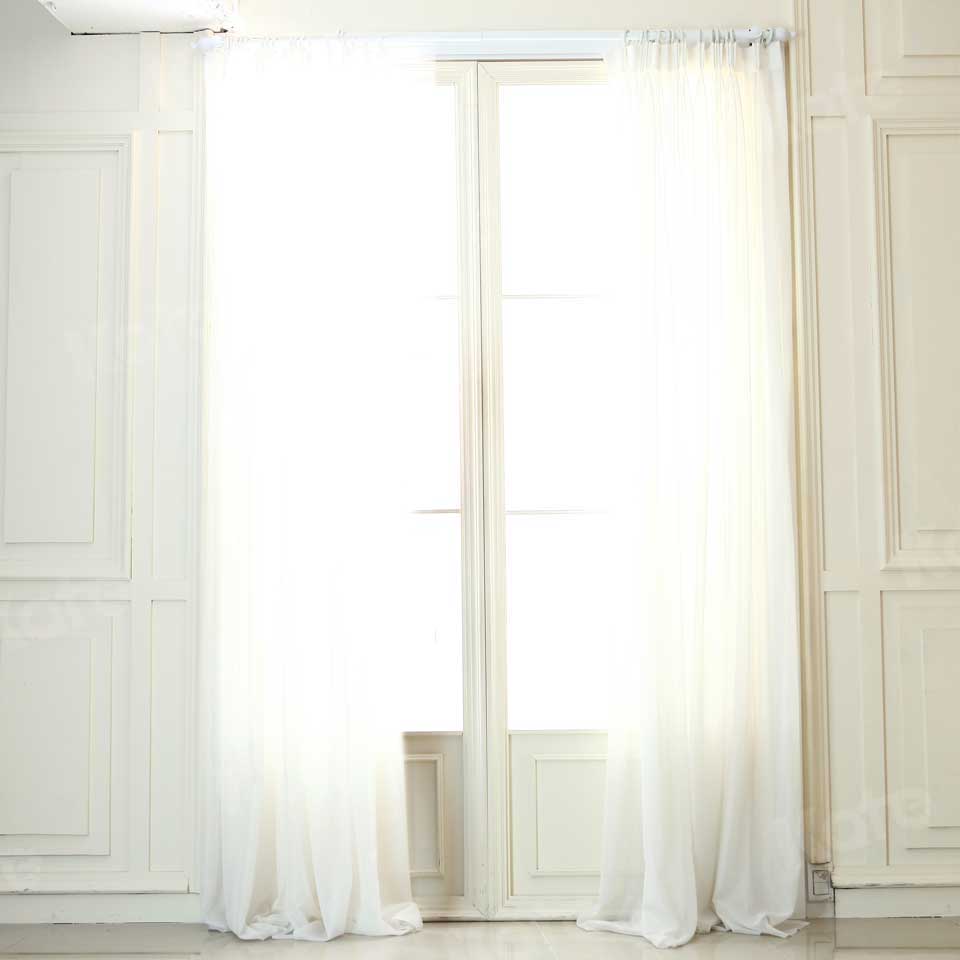 Kate White Curtain Wedding Backdrop Indoor Window Castle Photo