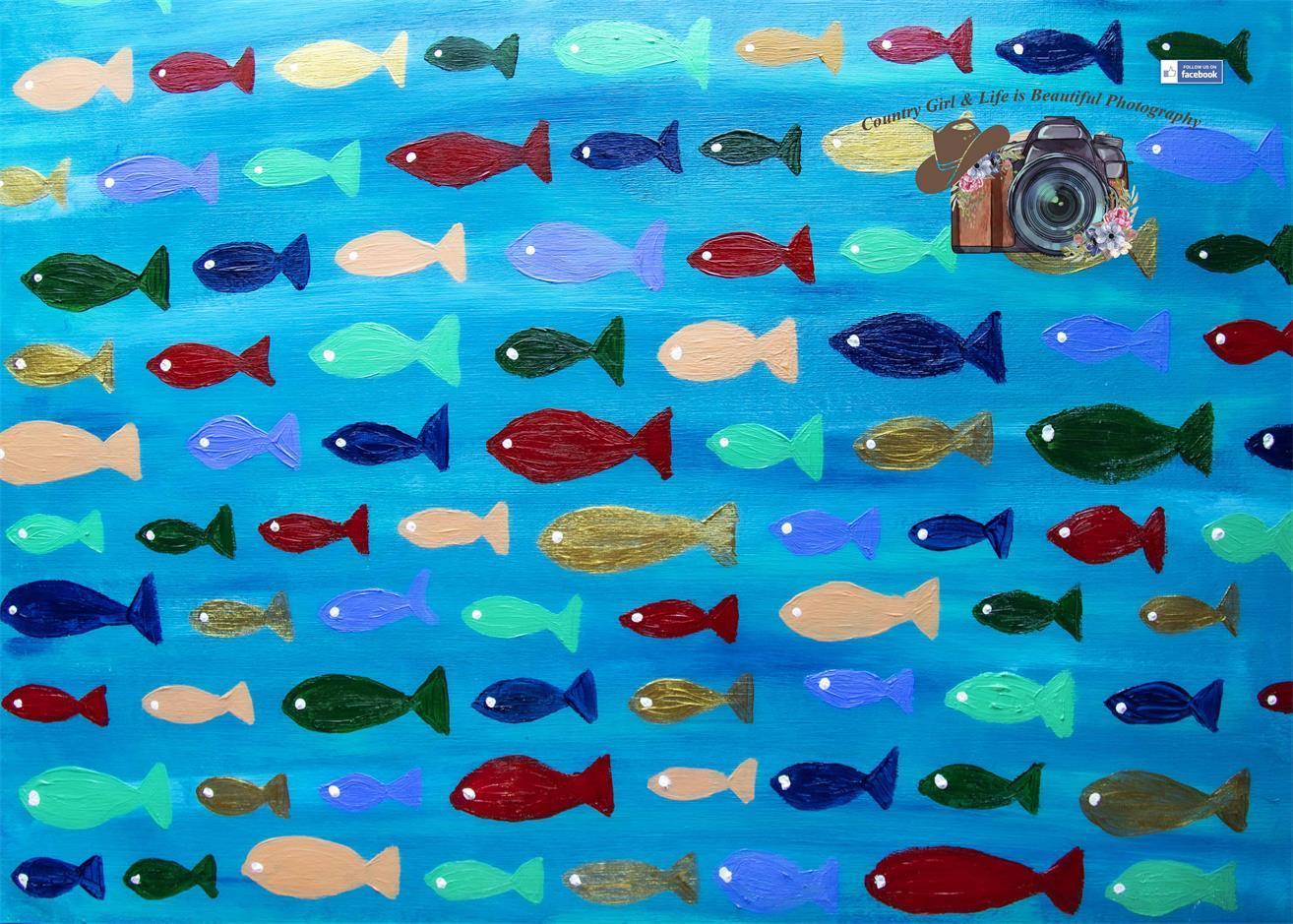 Kate Sea of fish Backdrop for Photography Designed By Leann West