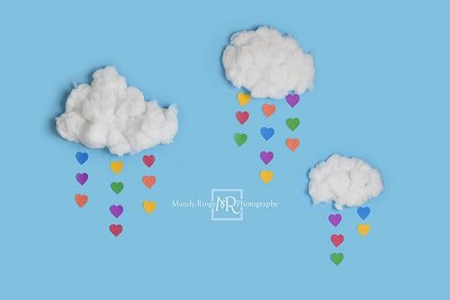 Kate Cake Smash Backdrop Rainbow Clouds Designed by Mandy Ringe Photography - Kate Backdrop AU