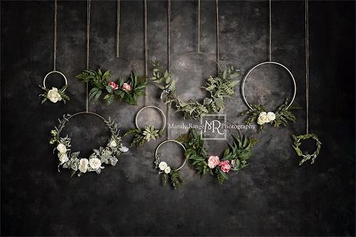 Dark Floral Hoops Backdrop