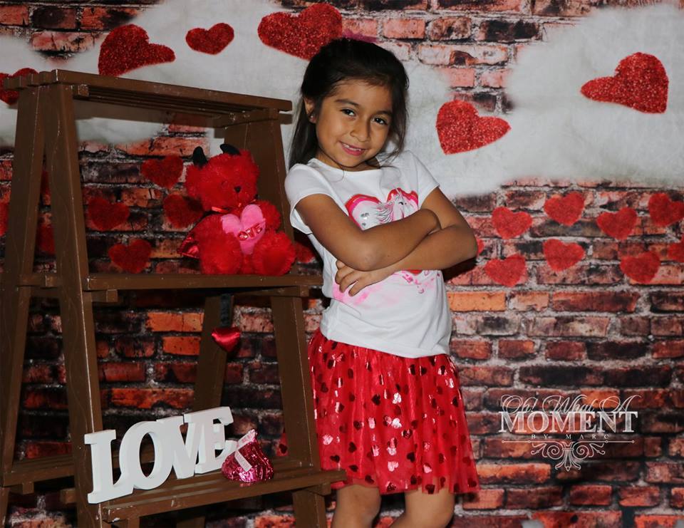 Kate Dark Brick with Red Hearts Valentine's Day Backdrop for Photography designed by Jerry_Sina - Kate Backdrop AU