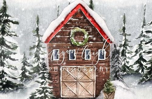 Kate Christmas Backdrop Barn Designed by Megan Leigh Photography - Kate Backdrop AU