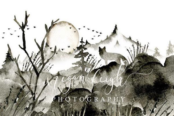 Kate Watercolor Wild Backdrop Designed by Megan Leigh Photography - Kate Backdrop AU