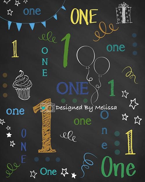 Kate Chalk Birthday Backdrop Designed by Melissa King - Kate Backdrop AU