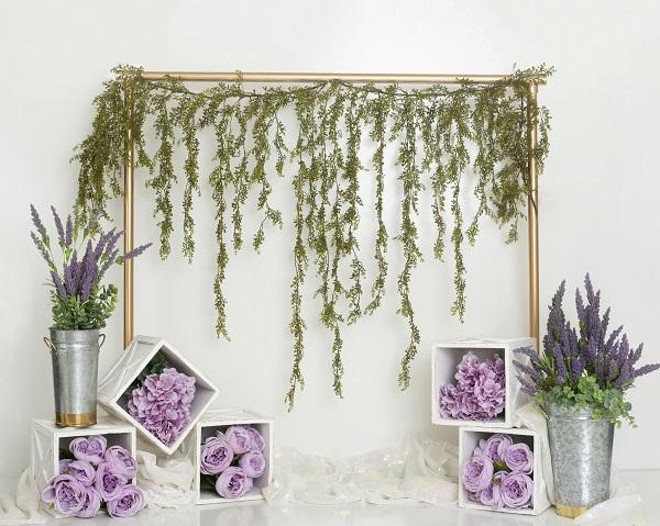 Kate Spring/Mother's Day Purple Floral Cube Backdrop Designed by Lisa B - Kate Backdrop AU