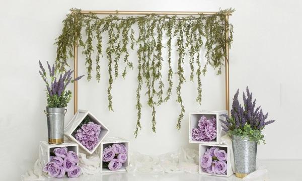 Kate Spring/Mother's Day Purple Floral Cube Backdrop Designed by Lisa B - Kate Backdrop AU