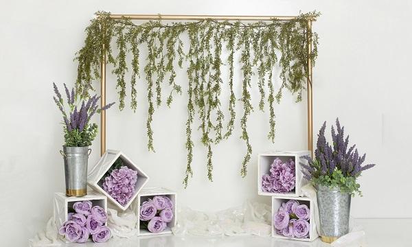 Kate Spring/Mother's Day Purple Floral Cube Backdrop Designed by Lisa B