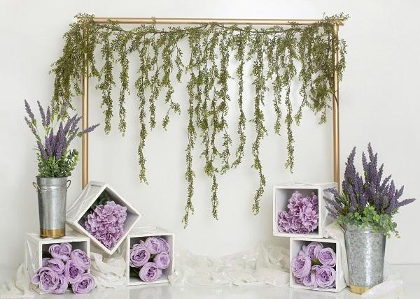 Kate Spring/Mother's Day Purple Floral Cube Backdrop Designed by Lisa B