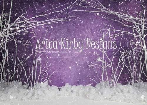 Kate Purple Winter Wonderland Snowy Backdrop Designed By Arica Kirby