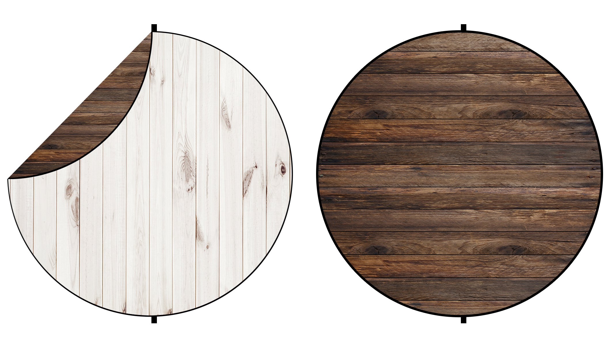 Kate Abstract Wood White and Dark Brown Collapsible Backdrop for Photography 5X5ft(1.5x1.5m)