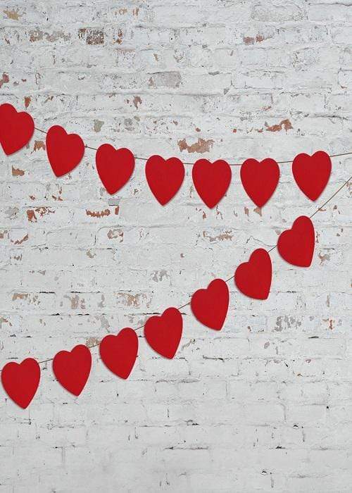 Kate Retro Brick Valentines Backdrop Designed by Jerry_Sina
