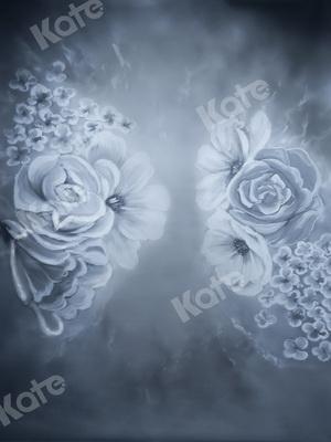 Kate Fine Art Flowers Gray Backdrop Portrait Photography Designed by JS Photography