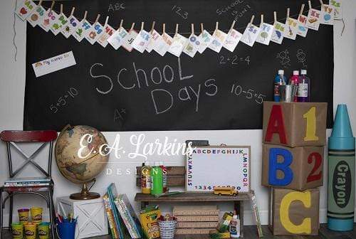 Kate Back to School Days Backdrop for Children Photography Designed By Erin Larkins
