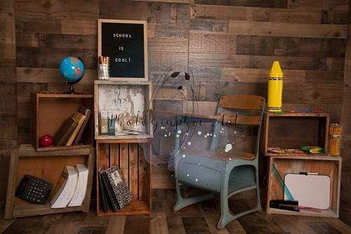 Kate Back to School  with Desk Wooden Backdrop for Photography Designed by Jenna Onyia