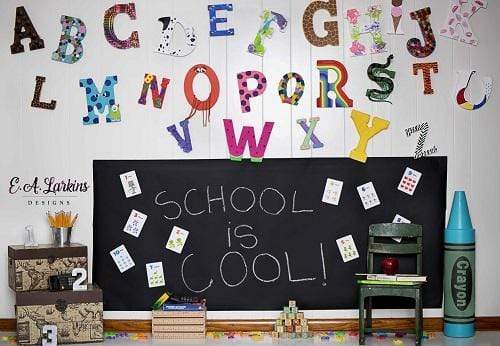 Kate Back to School Cool Backdrop for Children Photography Designed By Erin Larkins