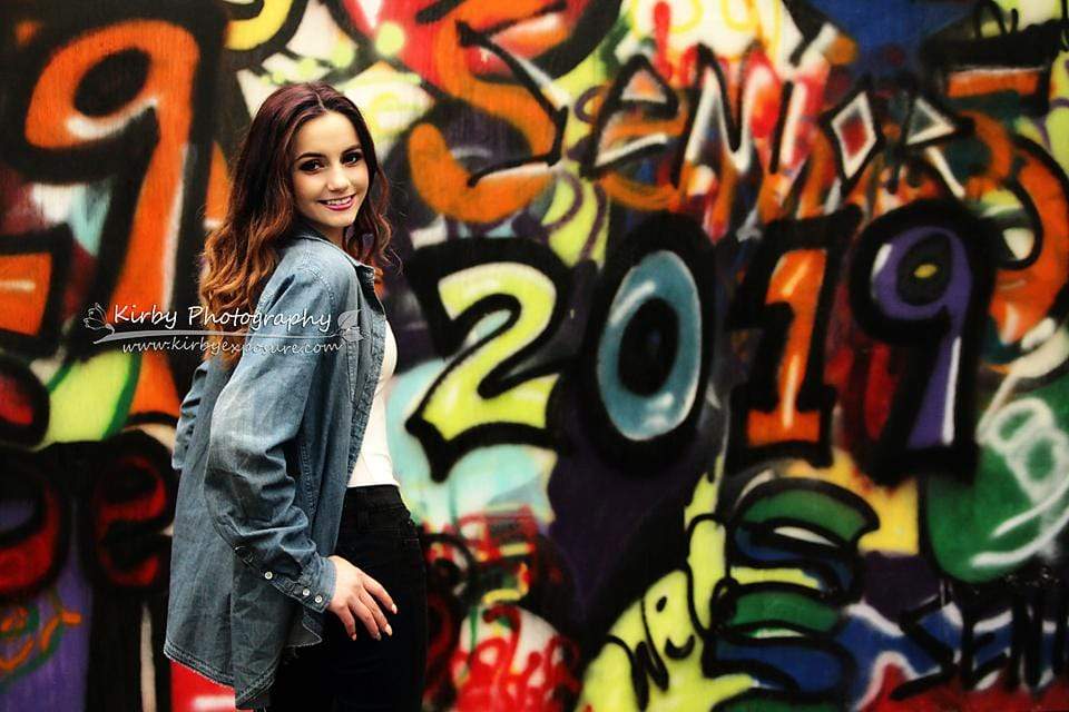 Kate Senior 2019 Graffiti Backdrop designed by Arica Kirby
