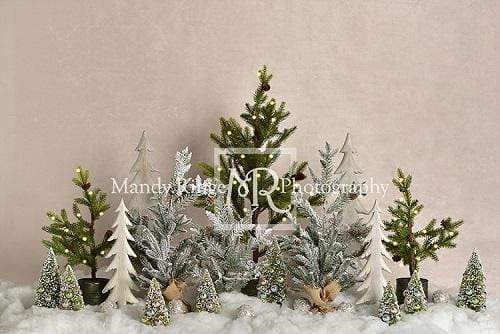 Kate Simple Christmas Trees Snowy Backdrop for Photography Designed By Mandy Ringe Photography - Kate Backdrop AU