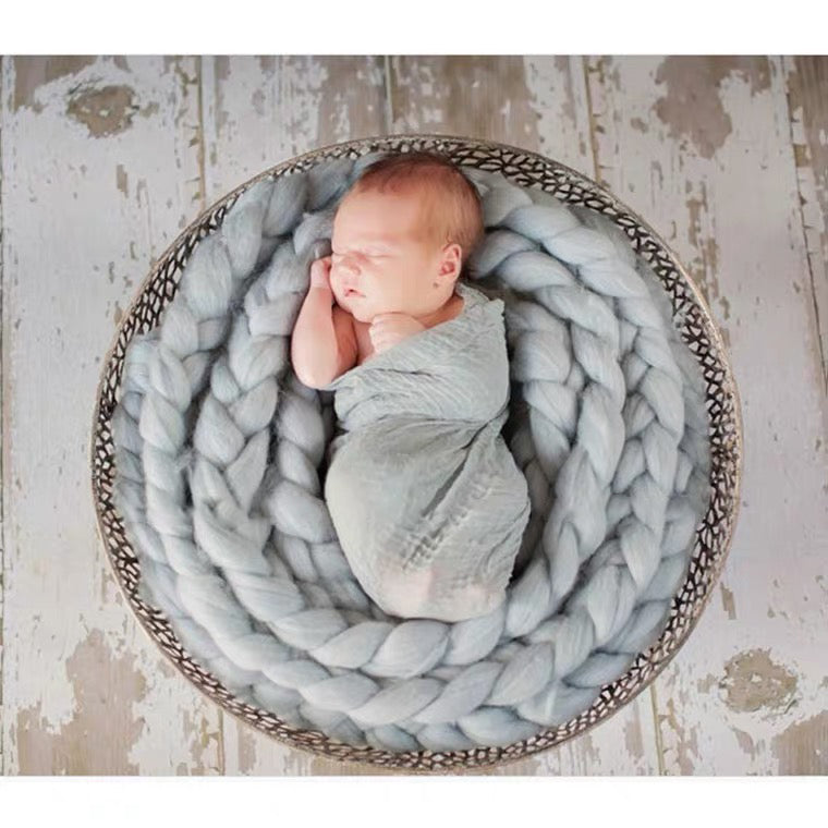 Newborn Photography Basket Braid Wool Wrap Baby Photo Props AU