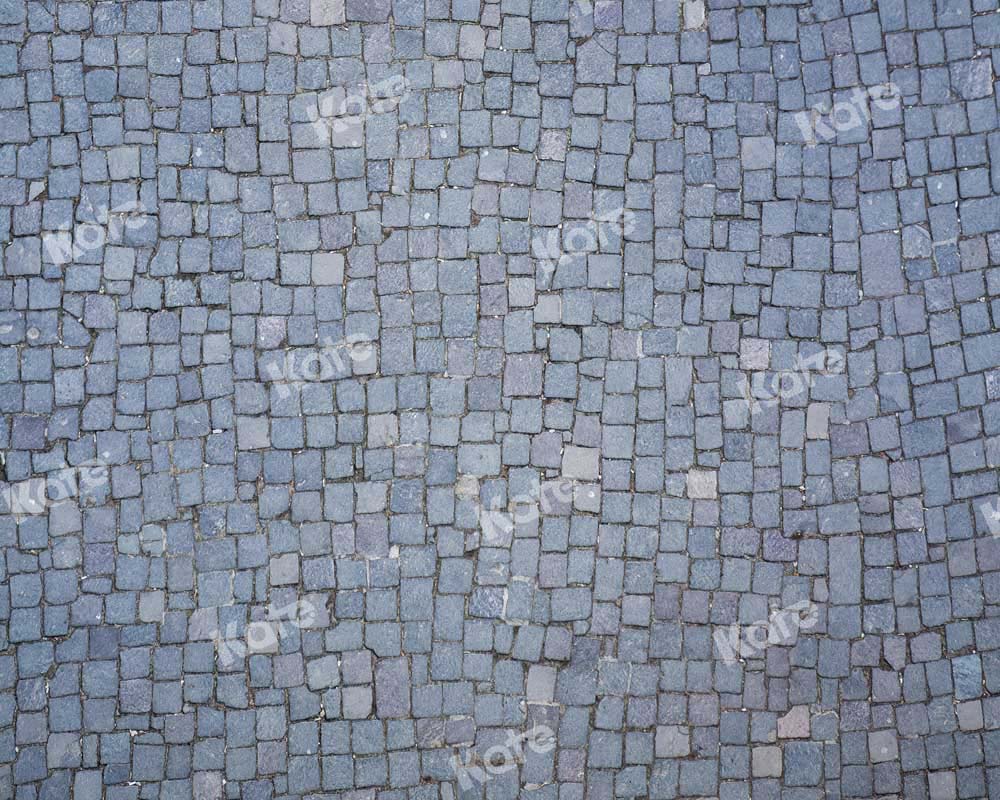 Kate Blue-grey Stone Brick Rubber Floor Mat - Kate Backdrop AU