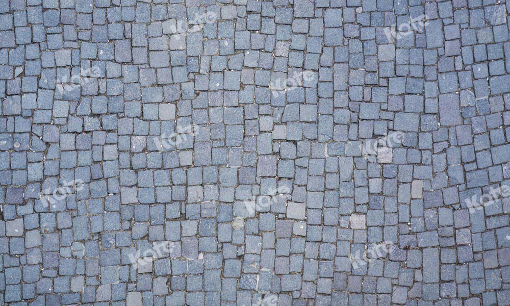 Kate Blue-grey Stone Brick Rubber Floor Mat