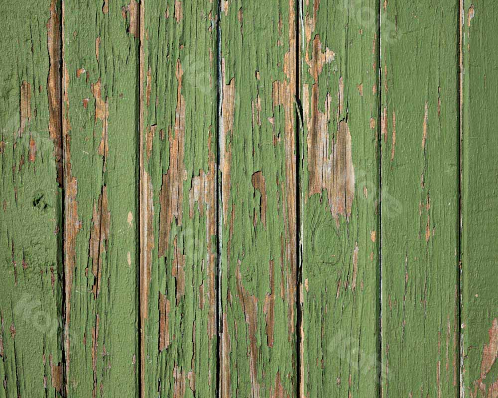 Kate Vintage Backdrop Retro Green Wood Grain Rubber Floor Mat