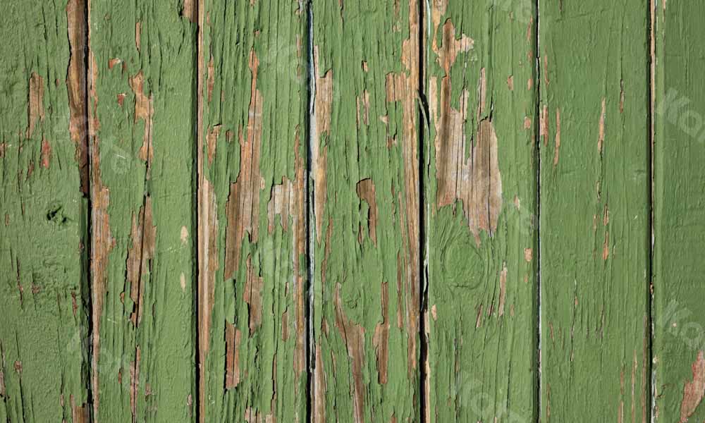 Kate Vintage Backdrop Retro Green Wood Grain Rubber Floor Mat