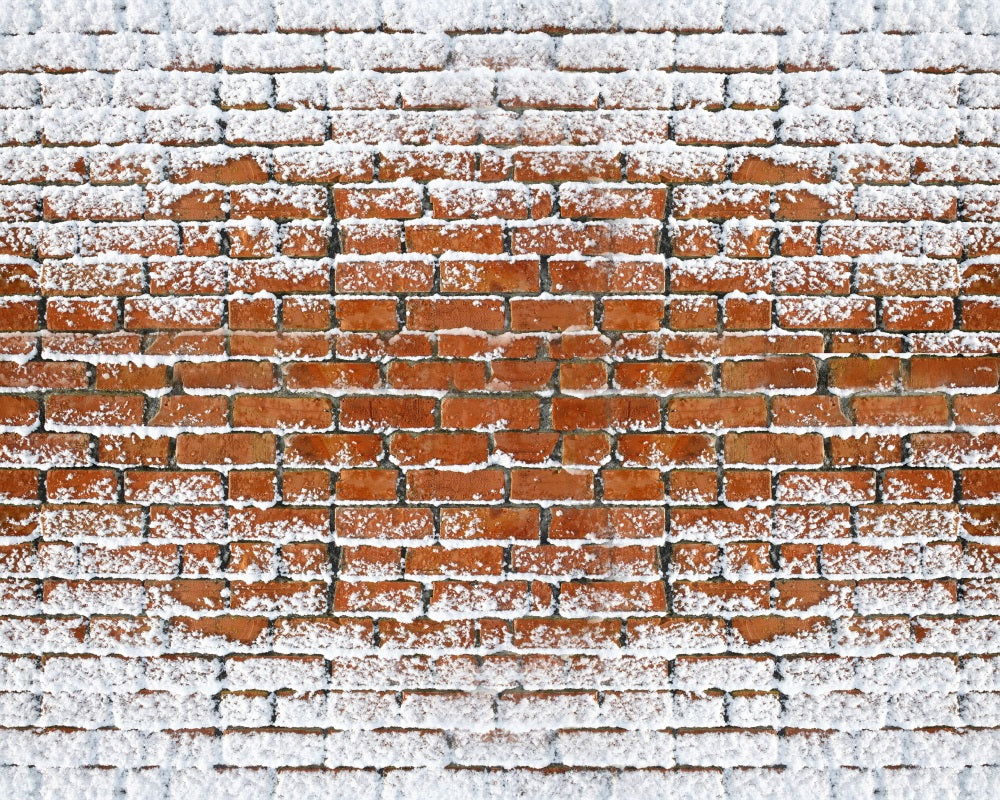 Kate Snow Red Brick Winter Rubber Floor Mat - Kate Backdrop AU