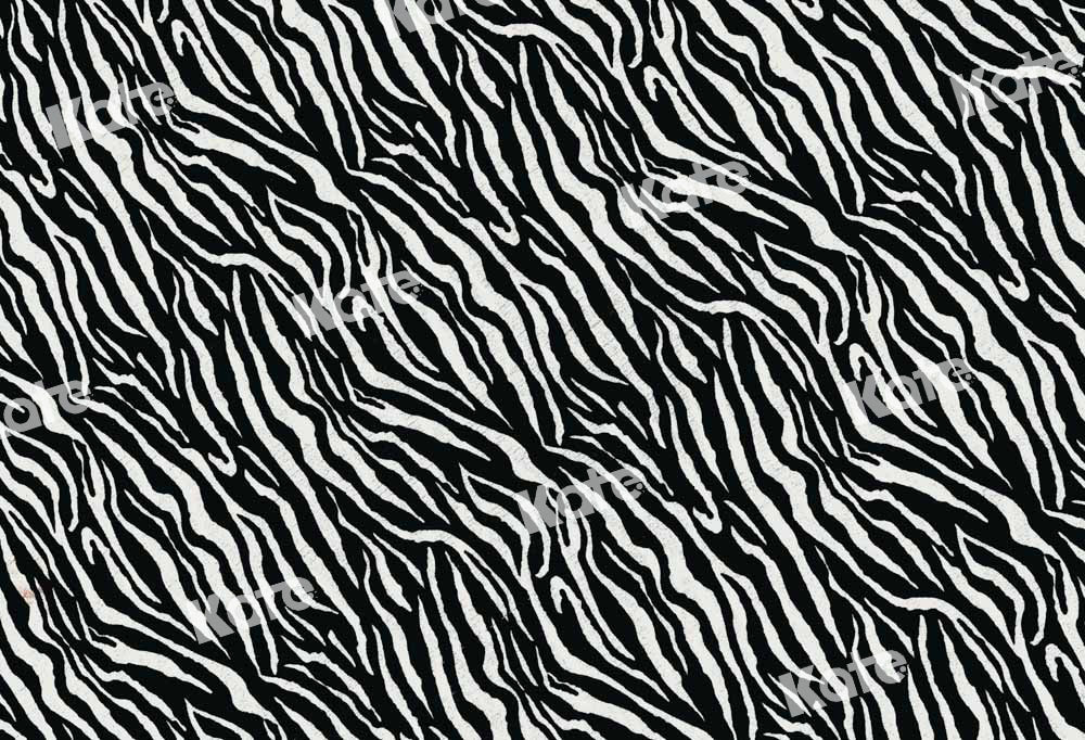 Kate Black White Striped Zebra Rubber Floor Mat