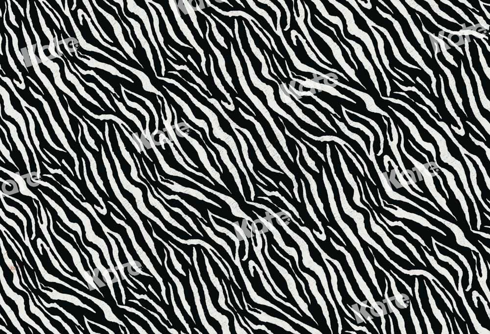 Kate Black White Striped Zebra Rubber Floor Mat - Kate Backdrop AU