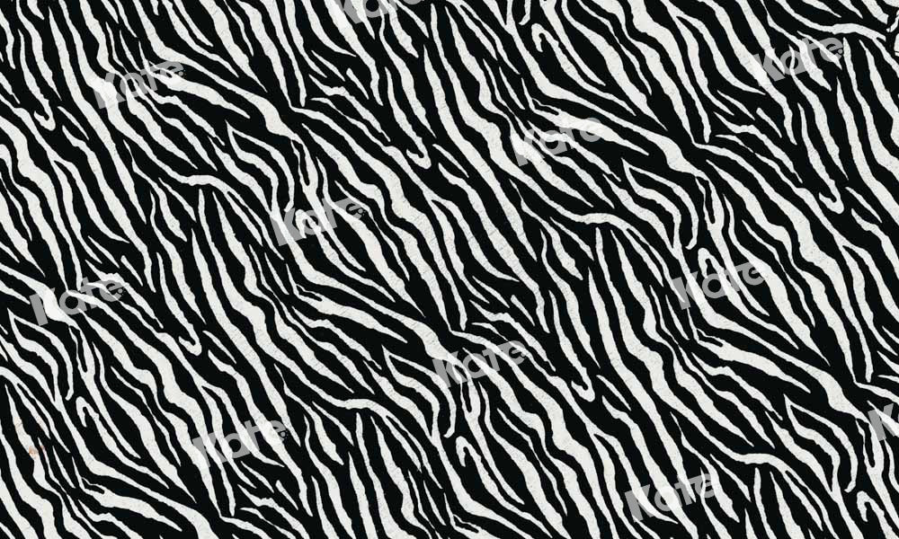 Kate Black White Striped Zebra Rubber Floor Mat - Kate Backdrop AU