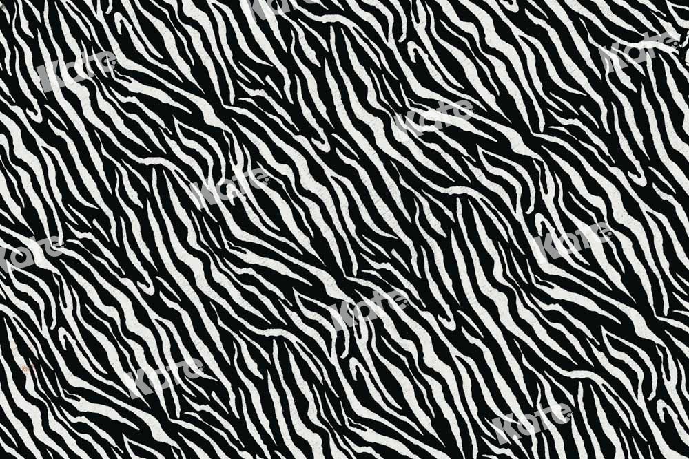 Kate Black White Striped Zebra Rubber Floor Mat
