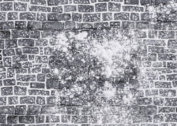 Kate Grey Snow Cobblestone Ground Christmas Rubber Floor Mat for Photography designed by Mini MakeBelieve - Kate Backdrop AU