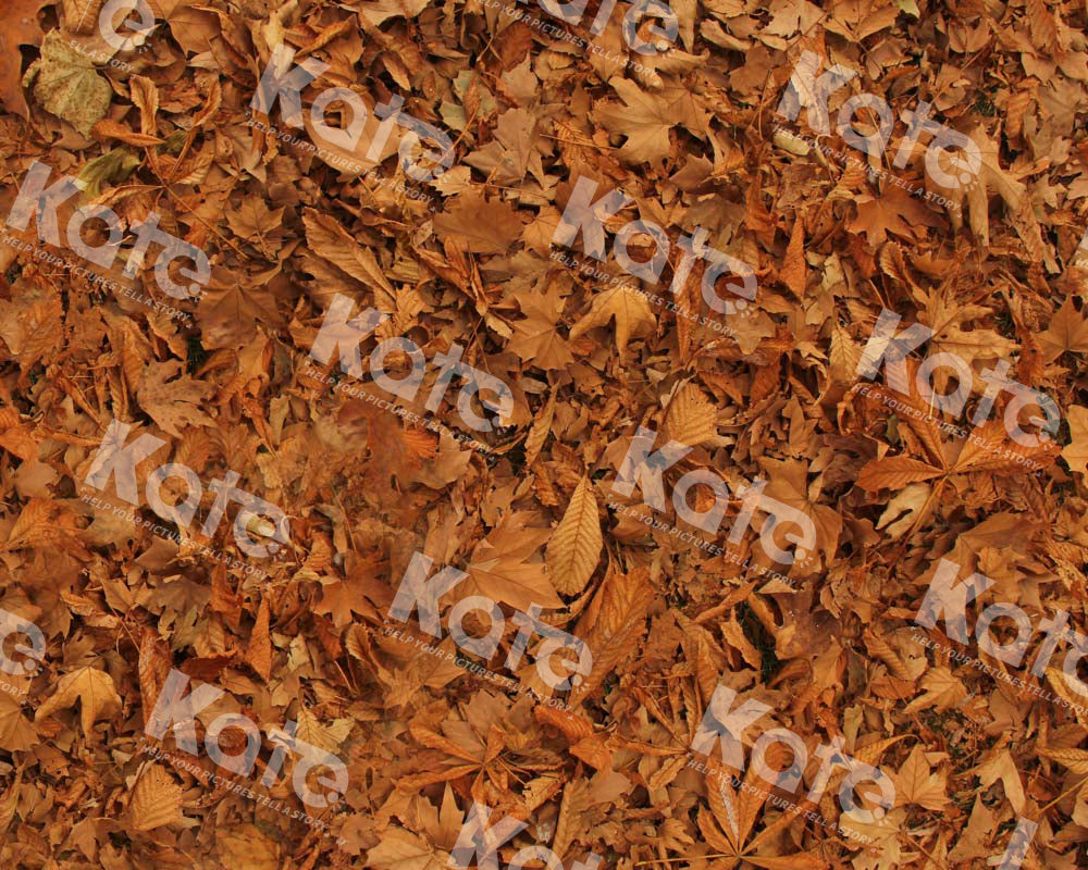 Kate Dark Orange Fallen Leaves Rubber Floor Mat - Kate Backdrop AU