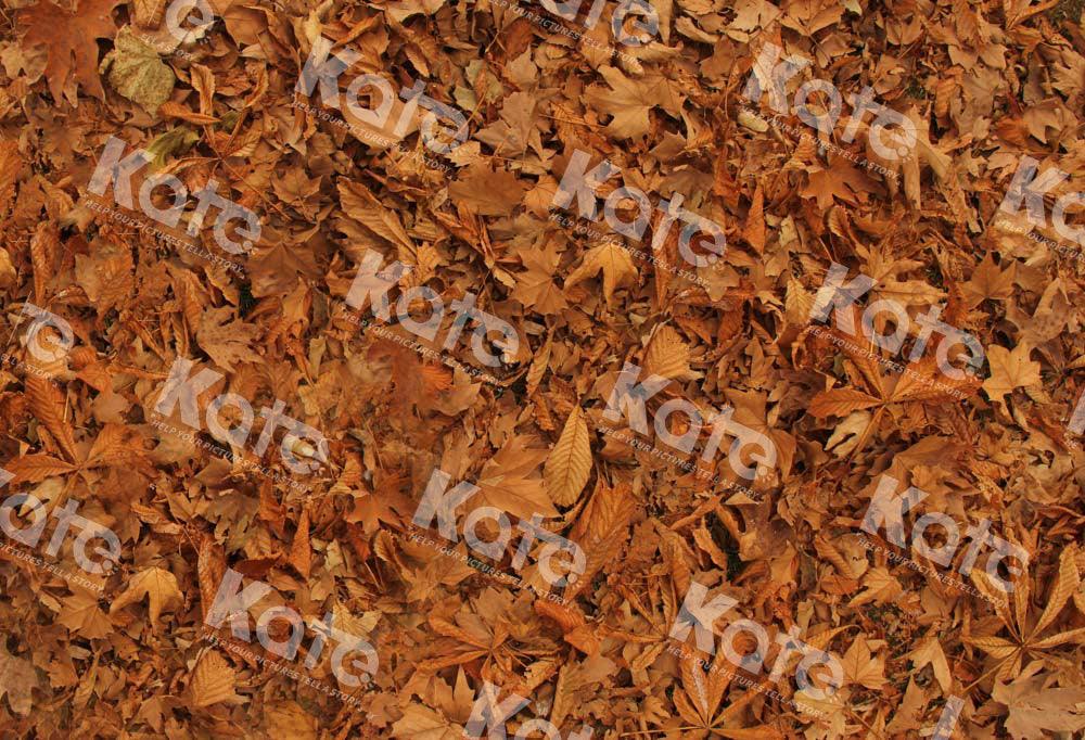 Kate Dark Orange Fallen Leaves Rubber Floor Mat - Kate Backdrop AU