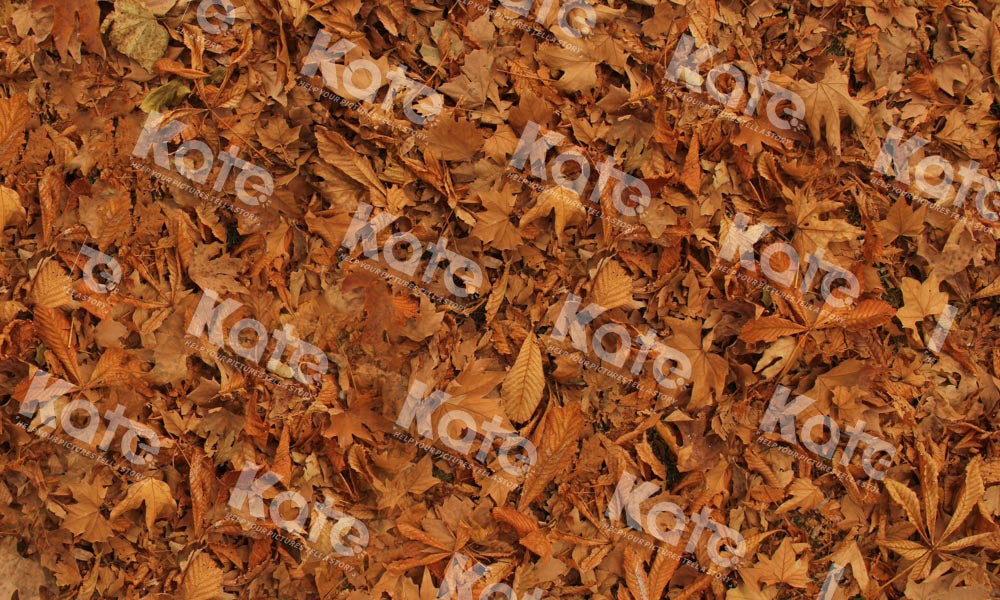 Kate Dark Orange Fallen Leaves Rubber Floor Mat - Kate Backdrop AU