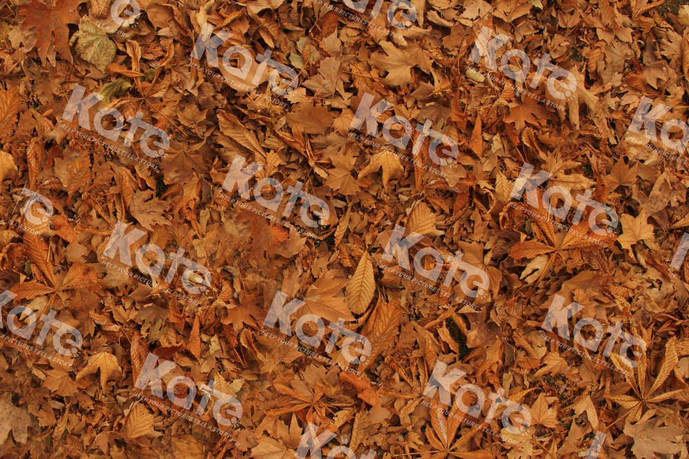 Kate Dark Orange Fallen Leaves Rubber Floor Mat - Kate Backdrop AU