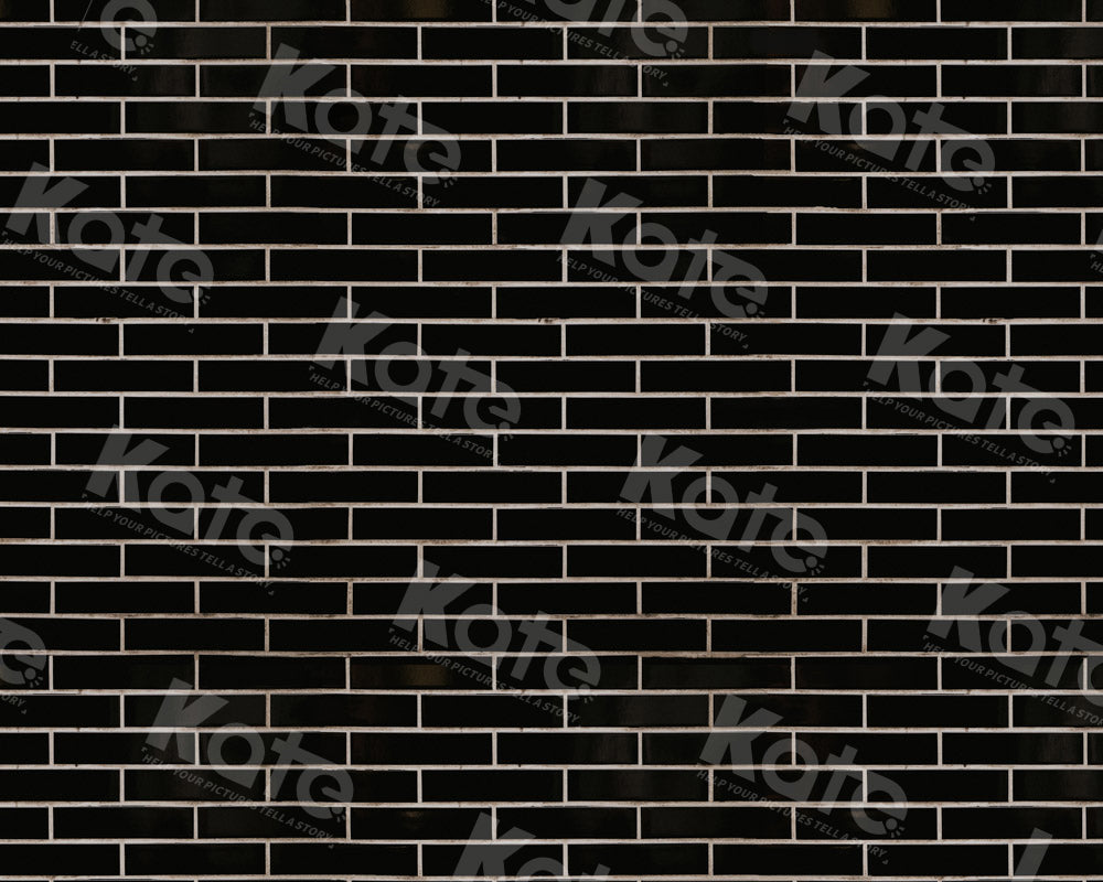 Kate Dark Black Brick Wall Rubber Floor Mat