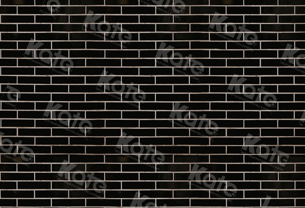 Kate Dark Black Brick Wall Rubber Floor Mat