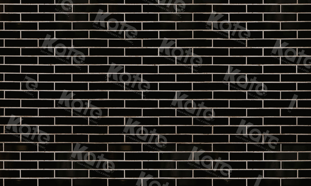 Kate Dark Black Brick Wall Rubber Floor Mat - Kate Backdrop AU