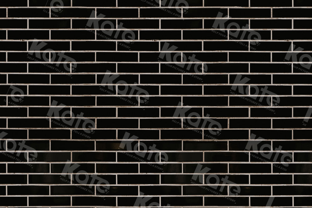 Kate Dark Black Brick Wall Rubber Floor Mat - Kate Backdrop AU