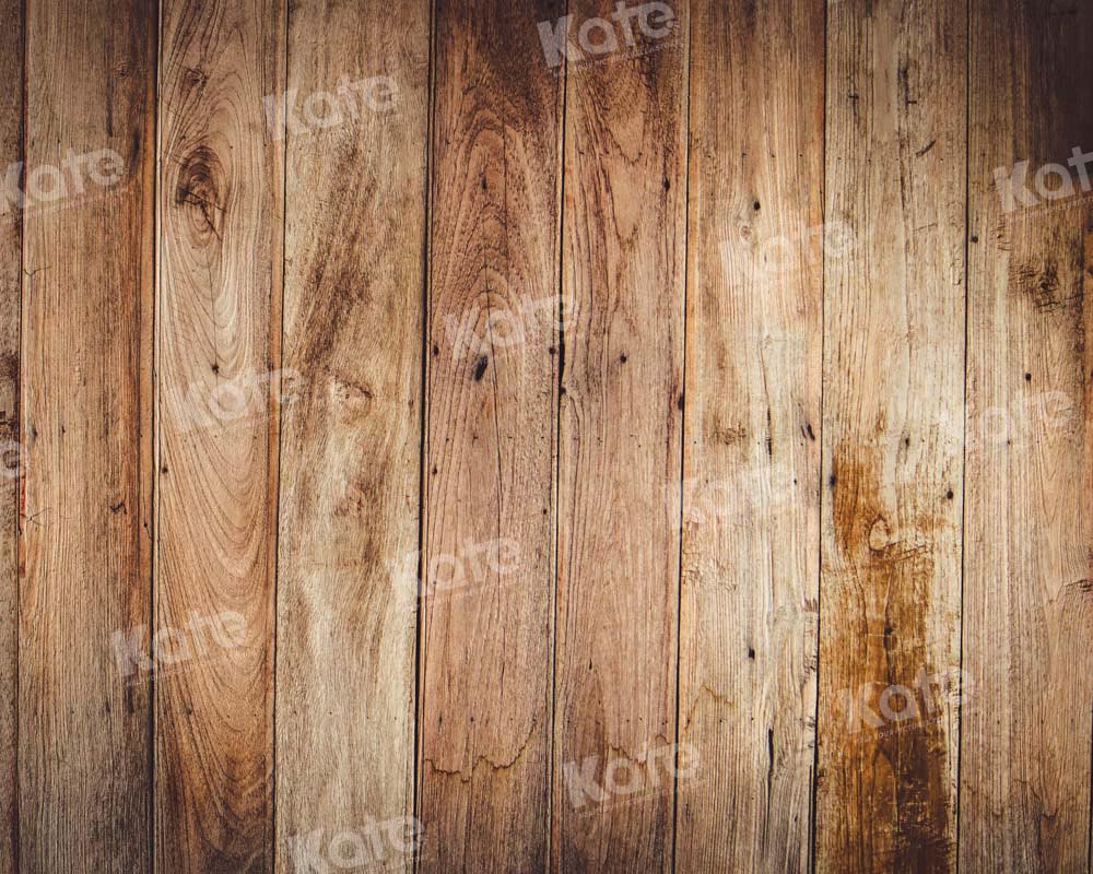 Kate Light Brown Wood Rubber Floor Mat