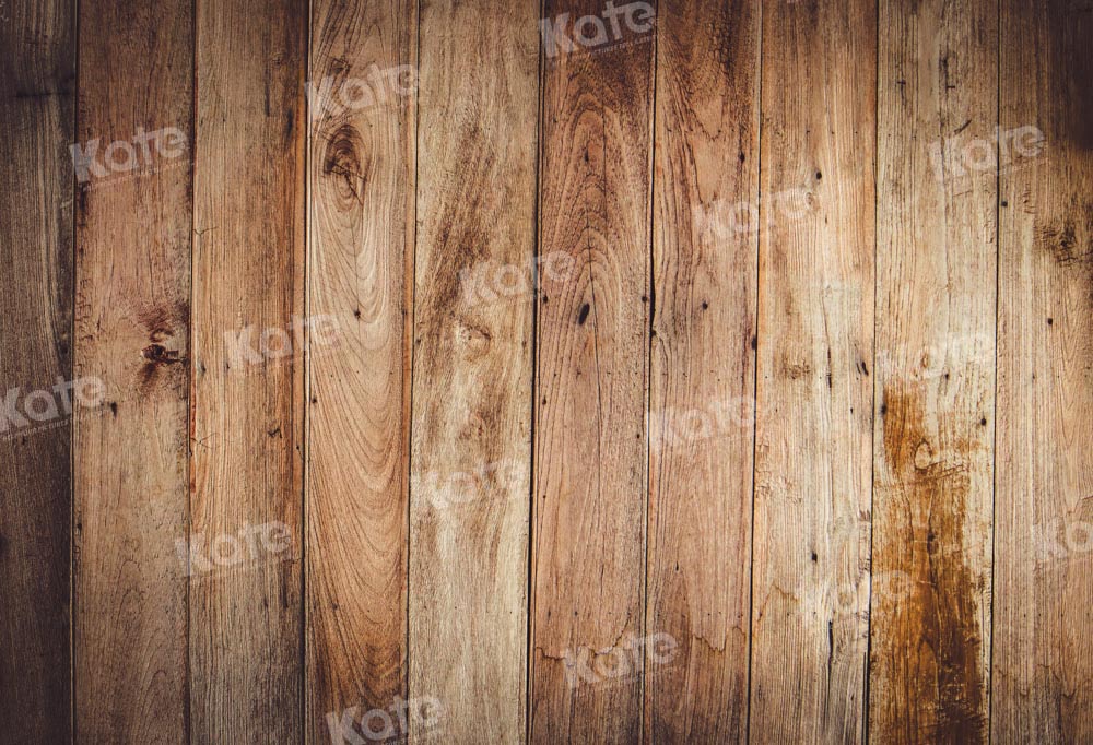 Kate Light Brown Wood Rubber Floor Mat