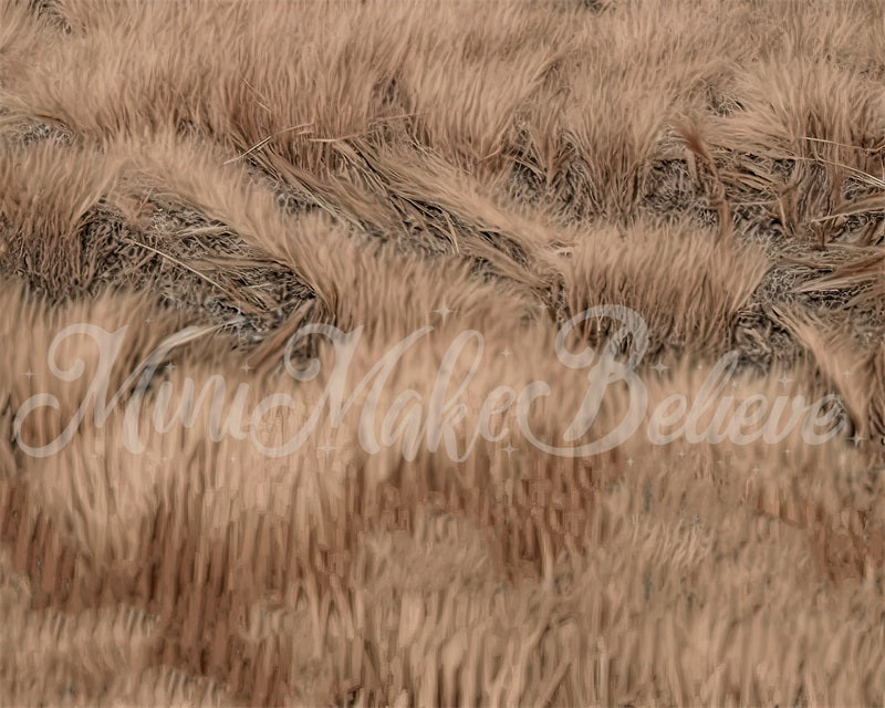 Kate Fine Art Painterly Brown Dried Grass Boho Rubber Floor Mat for Photography designed by Mini MakeBelieve