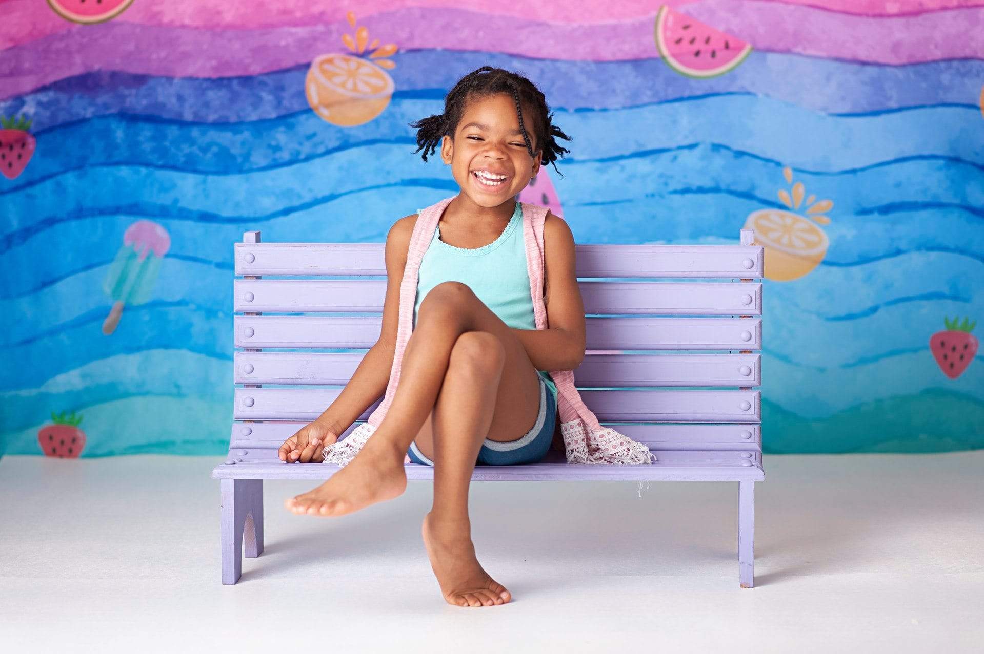 Kate Watercolor Stripes Summer Backdrop for Photography designed by Jerry_Sina - Kate Backdrop AU