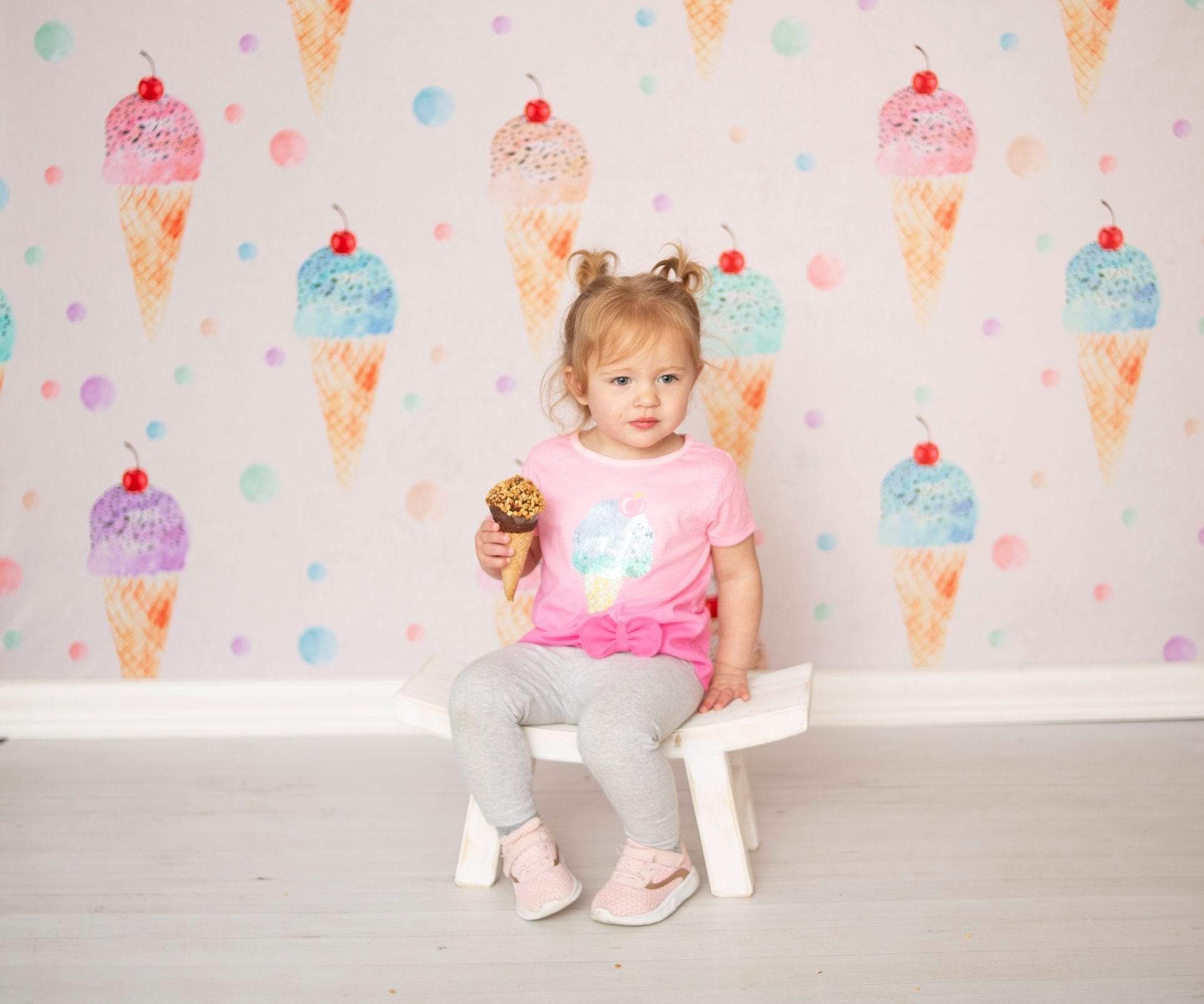 Kate Beige Cute Ice-cream Summer Backdrop for Photography designed by Jerry_Sina - Kate Backdrop AU
